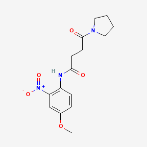 molecular formula C15H19N3O5 B5380391 N-(4-methoxy-2-nitrophenyl)-4-oxo-4-(1-pyrrolidinyl)butanamide 