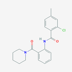 molecular formula C20H21ClN2O2 B5380400 2-chloro-4-methyl-N-[2-(1-piperidinylcarbonyl)phenyl]benzamide 