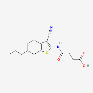 molecular formula C16H20N2O3S B5380402 4-[(3-cyano-6-propyl-4,5,6,7-tetrahydro-1-benzothien-2-yl)amino]-4-oxobutanoic acid 
