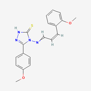 molecular formula C19H18N4O2S B5380420 5-(4-methoxyphenyl)-4-{[3-(2-methoxyphenyl)-2-propen-1-ylidene]amino}-4H-1,2,4-triazole-3-thiol 