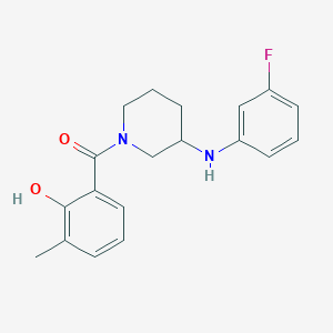 molecular formula C19H21FN2O2 B5380422 2-({3-[(3-fluorophenyl)amino]-1-piperidinyl}carbonyl)-6-methylphenol 