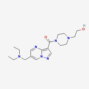 molecular formula C18H28N6O2 B5380429 2-[4-({6-[(diethylamino)methyl]pyrazolo[1,5-a]pyrimidin-3-yl}carbonyl)piperazin-1-yl]ethanol 