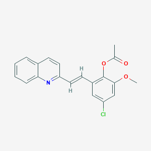 molecular formula C20H16ClNO3 B5380467 4-chloro-2-methoxy-6-[2-(2-quinolinyl)vinyl]phenyl acetate 