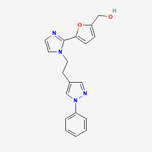 molecular formula C19H18N4O2 B5380475 (5-{1-[2-(1-phenyl-1H-pyrazol-4-yl)ethyl]-1H-imidazol-2-yl}-2-furyl)methanol 