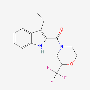 molecular formula C16H17F3N2O2 B5380478 3-ethyl-2-{[2-(trifluoromethyl)morpholin-4-yl]carbonyl}-1H-indole 