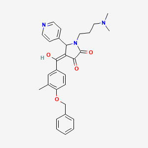 molecular formula C29H31N3O4 B5380484 4-[4-(benzyloxy)-3-methylbenzoyl]-1-[3-(dimethylamino)propyl]-3-hydroxy-5-(4-pyridinyl)-1,5-dihydro-2H-pyrrol-2-one 