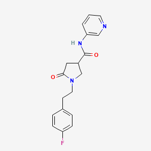 molecular formula C18H18FN3O2 B5380513 1-[2-(4-fluorophenyl)ethyl]-5-oxo-N-pyridin-3-ylpyrrolidine-3-carboxamide 
