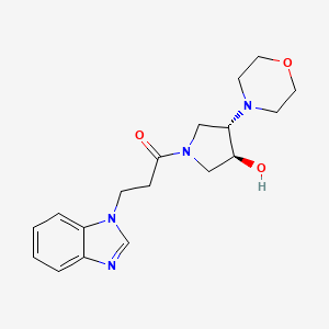 molecular formula C18H24N4O3 B5380522 (3S*,4S*)-1-[3-(1H-benzimidazol-1-yl)propanoyl]-4-(4-morpholinyl)-3-pyrrolidinol 