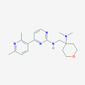 molecular formula C19H27N5O B5380531 N-{[4-(dimethylamino)tetrahydro-2H-pyran-4-yl]methyl}-4-(2,6-dimethylpyridin-3-yl)pyrimidin-2-amine 