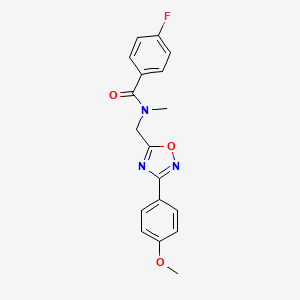 molecular formula C18H16FN3O3 B5380537 4-fluoro-N-{[3-(4-methoxyphenyl)-1,2,4-oxadiazol-5-yl]methyl}-N-methylbenzamide 