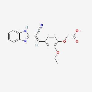 molecular formula C21H19N3O4 B5380546 methyl {4-[2-(1H-benzimidazol-2-yl)-2-cyanovinyl]-2-ethoxyphenoxy}acetate 