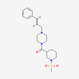 molecular formula C20H29N3O3S B5380570 1-{[1-(methylsulfonyl)-3-piperidinyl]carbonyl}-4-(3-phenyl-2-propen-1-yl)piperazine 