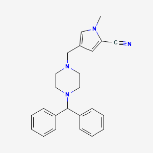 4-{[4-(diphenylmethyl)-1-piperazinyl]methyl}-1-methyl-1H-pyrrole-2-carbonitrile