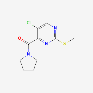 molecular formula C10H12ClN3OS B5380600 5-chloro-2-(methylthio)-4-(pyrrolidin-1-ylcarbonyl)pyrimidine 