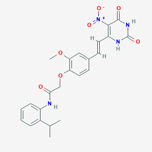 molecular formula C24H24N4O7 B5380622 N-(2-isopropylphenyl)-2-{2-methoxy-4-[2-(5-nitro-2,6-dioxo-1,2,3,6-tetrahydro-4-pyrimidinyl)vinyl]phenoxy}acetamide 