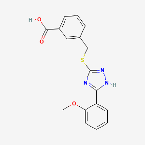 molecular formula C17H15N3O3S B5380627 3-({[5-(2-methoxyphenyl)-4H-1,2,4-triazol-3-yl]thio}methyl)benzoic acid 