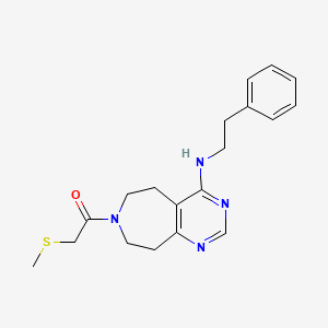 molecular formula C19H24N4OS B5380656 7-[(methylthio)acetyl]-N-(2-phenylethyl)-6,7,8,9-tetrahydro-5H-pyrimido[4,5-d]azepin-4-amine 