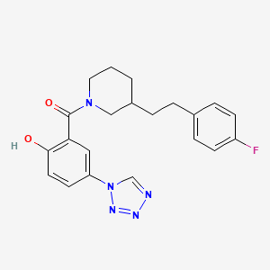 molecular formula C21H22FN5O2 B5380666 2-({3-[2-(4-fluorophenyl)ethyl]-1-piperidinyl}carbonyl)-4-(1H-tetrazol-1-yl)phenol 