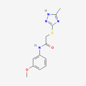 molecular formula C12H14N4O2S B5380672 N-(3-methoxyphenyl)-2-[(5-methyl-4H-1,2,4-triazol-3-yl)thio]acetamide 