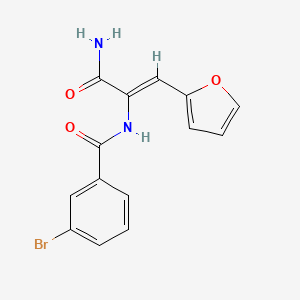 molecular formula C14H11BrN2O3 B5380678 N-[1-(aminocarbonyl)-2-(2-furyl)vinyl]-3-bromobenzamide 