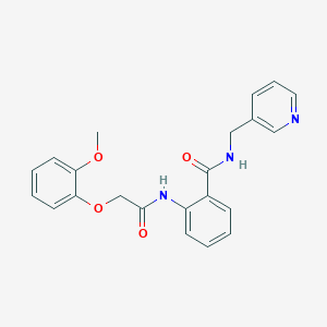 molecular formula C22H21N3O4 B5380681 2-{[(2-methoxyphenoxy)acetyl]amino}-N-(3-pyridinylmethyl)benzamide 