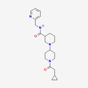 molecular formula C22H32N4O2 B5380686 1'-(cyclopropylacetyl)-N-(pyridin-2-ylmethyl)-1,4'-bipiperidine-3-carboxamide 