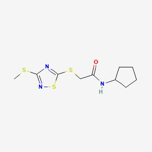 molecular formula C10H15N3OS3 B5380688 N-cyclopentyl-2-{[3-(methylthio)-1,2,4-thiadiazol-5-yl]thio}acetamide 