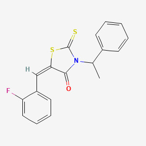 5-(2-fluorobenzylidene)-3-(1-phenylethyl)-2-thioxo-1,3-thiazolidin-4-one