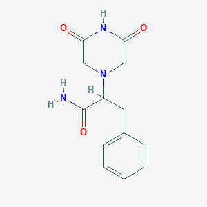 molecular formula C13H15N3O3 B5380701 2-(3,5-dioxo-1-piperazinyl)-3-phenylpropanamide 
