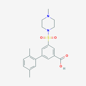 molecular formula C20H24N2O4S B5380711 2',5'-dimethyl-5-[(4-methylpiperazin-1-yl)sulfonyl]biphenyl-3-carboxylic acid 