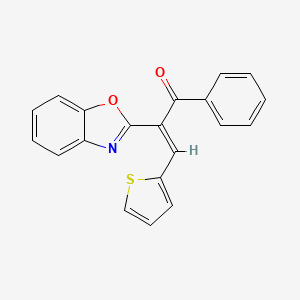 molecular formula C20H13NO2S B5380731 2-(1,3-benzoxazol-2-yl)-1-phenyl-3-(2-thienyl)-2-propen-1-one 