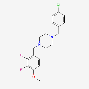 molecular formula C19H21ClF2N2O B5380735 1-(4-chlorobenzyl)-4-(2,3-difluoro-4-methoxybenzyl)piperazine 