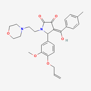 molecular formula C28H32N2O6 B5380740 5-[4-(allyloxy)-3-methoxyphenyl]-3-hydroxy-4-(4-methylbenzoyl)-1-[2-(4-morpholinyl)ethyl]-1,5-dihydro-2H-pyrrol-2-one CAS No. 618074-64-9