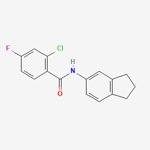 molecular formula C16H13ClFNO B5380763 2-chloro-N-(2,3-dihydro-1H-inden-5-yl)-4-fluorobenzamide 