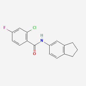 2-chloro-N-(2,3-dihydro-1H-inden-5-yl)-4-fluorobenzamide