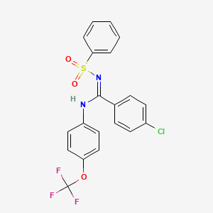 4-chloro-N'-(phenylsulfonyl)-N-[4-(trifluoromethoxy)phenyl]benzenecarboximidamide