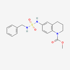 molecular formula C18H21N3O4S B5380798 methyl 6-{[(benzylamino)sulfonyl]amino}-3,4-dihydroquinoline-1(2H)-carboxylate 