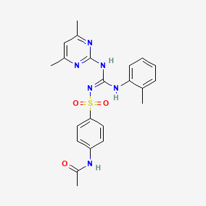 molecular formula C22H24N6O3S B5380799 N-{4-[({[(4,6-dimethyl-2-pyrimidinyl)amino][(2-methylphenyl)amino]methylene}amino)sulfonyl]phenyl}acetamide 