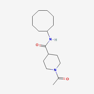 molecular formula C16H28N2O2 B5380805 1-acetyl-N-cyclooctyl-4-piperidinecarboxamide 