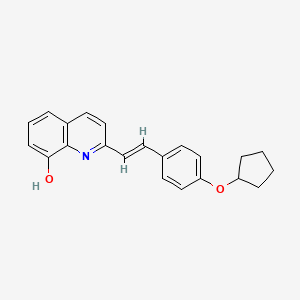 molecular formula C22H21NO2 B5380827 2-{2-[4-(cyclopentyloxy)phenyl]vinyl}-8-quinolinol 