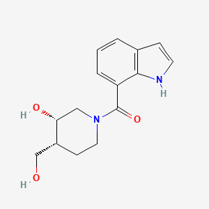 molecular formula C15H18N2O3 B5380829 (3S*,4R*)-4-(hydroxymethyl)-1-(1H-indol-7-ylcarbonyl)-3-piperidinol 