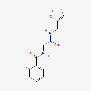 molecular formula C14H13FN2O3 B5380851 2-fluoro-N-{2-[(2-furylmethyl)amino]-2-oxoethyl}benzamide 