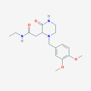 molecular formula C17H25N3O4 B5380853 2-[1-(3,4-dimethoxybenzyl)-3-oxo-2-piperazinyl]-N-ethylacetamide 