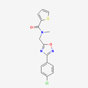 molecular formula C15H12ClN3O2S B5380901 N-{[3-(4-chlorophenyl)-1,2,4-oxadiazol-5-yl]methyl}-N-methylthiophene-2-carboxamide 