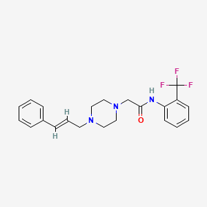 molecular formula C22H24F3N3O B5380907 2-[4-(3-phenyl-2-propen-1-yl)-1-piperazinyl]-N-[2-(trifluoromethyl)phenyl]acetamide 