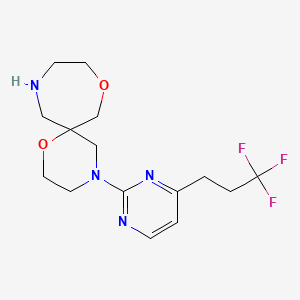 molecular formula C15H21F3N4O2 B5380926 4-[4-(3,3,3-trifluoropropyl)-2-pyrimidinyl]-1,8-dioxa-4,11-diazaspiro[5.6]dodecane dihydrochloride 