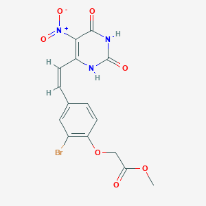 methyl {2-bromo-4-[2-(5-nitro-2,6-dioxo-1,2,3,6-tetrahydro-4-pyrimidinyl)vinyl]phenoxy}acetate