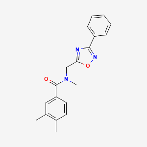 molecular formula C19H19N3O2 B5380957 N,3,4-trimethyl-N-[(3-phenyl-1,2,4-oxadiazol-5-yl)methyl]benzamide 