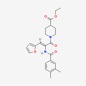 molecular formula C24H28N2O5 B5380960 ethyl 1-[2-[(3,4-dimethylbenzoyl)amino]-3-(2-furyl)acryloyl]-4-piperidinecarboxylate 