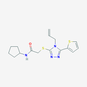 molecular formula C16H20N4OS2 B5380977 2-{[4-allyl-5-(2-thienyl)-4H-1,2,4-triazol-3-yl]thio}-N-cyclopentylacetamide 